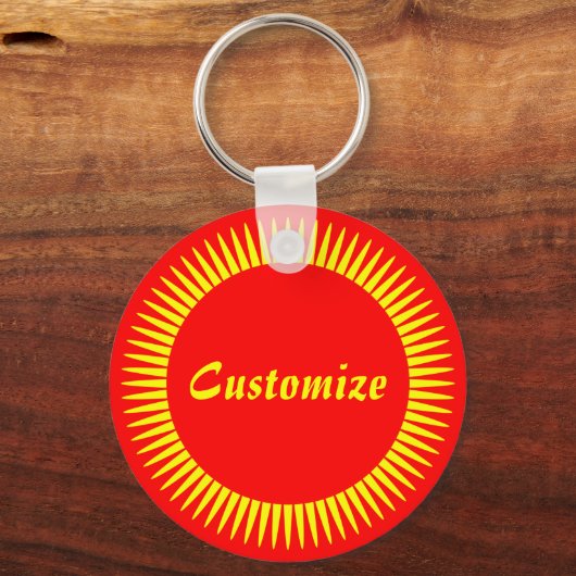Sun Ray Template (rot) Schlüsselanhänger (Vorderseite)