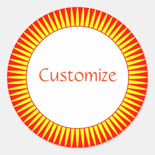 Sun Ray-Vorlage Runder Aufkleber (Vorderseite)
