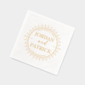 Sun Rays Celestial Personalisiert Wedding Napkins Servietten Mit Folie (Links)