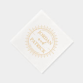 Sun Rays Celestial Personalisiert Wedding Napkins Servietten Mit Folie (Rechts)