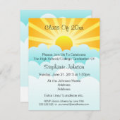 Sun Rays Clouds Celebration Graduation Party Einladung (Vorne/Hinten)