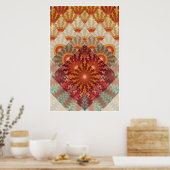 Sun Rays Fraktal Design Poster (Küche)