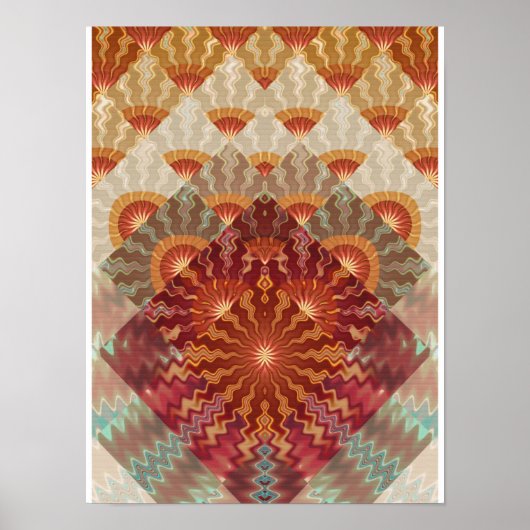 Sun Rays Fraktal Design Poster (Vorne)
