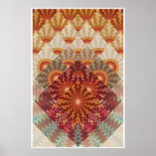 Sun Rays Fraktal Design Poster (Vorne)