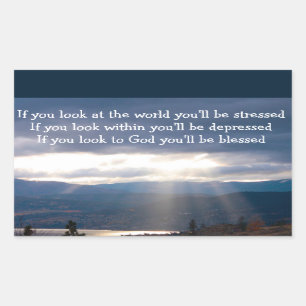  Sun Rays Lakeshore Sturmwolken Blick auf Gott Rechteckiger Aufkleber