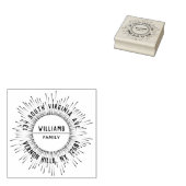 Sun Rays Moderne elegante Rücksendeadresse Gummistempel (Stempel)