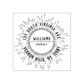 Sun Rays Moderne elegante Rücksendeadresse Gummistempel (Prägung)