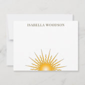 Sun Rays Name Note Card Mitteilungskarte (Vorderseite)