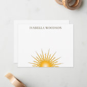 Sun Rays Name Note Card Mitteilungskarte (Vorderseite/Rückseite Beispiel)