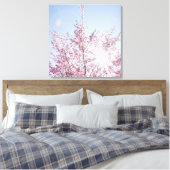 sun rays pass through pink flowers of a wow tree leinwanddruck (Insitu (Schlafzimmer))