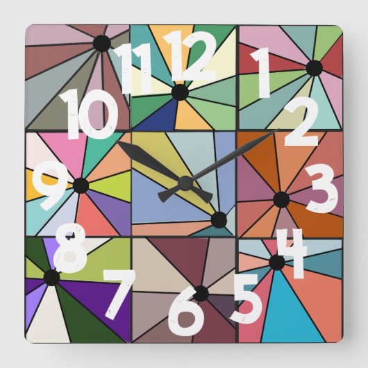 Sun Rays Quadratische Wanduhr (Vorderseite)