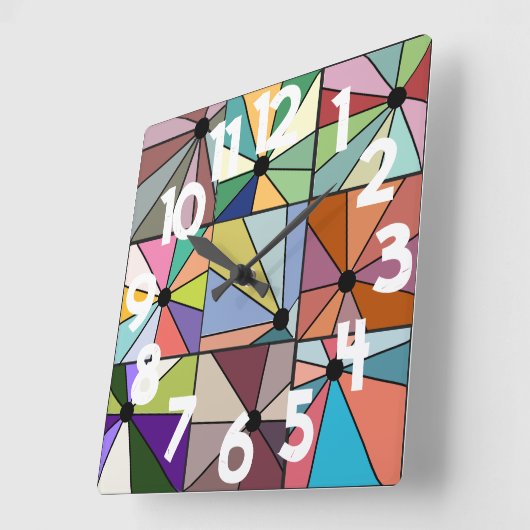 Sun Rays Quadratische Wanduhr (Winkel)