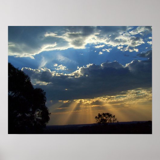 Sun Rays Spirituelle Skies : Victoria Australia Po Poster (Vorne)
