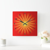 Sun Rays Square Wall Clock Quadratische Wanduhr (Zuhause)