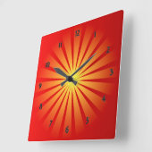 Sun Rays Square Wall Clock Quadratische Wanduhr (Winkel)
