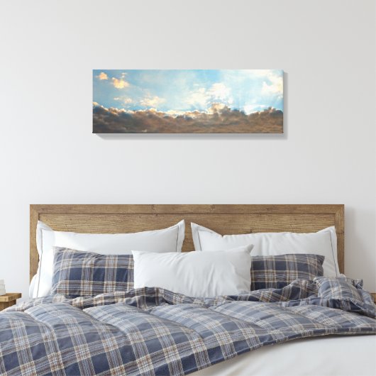 Sun Rays und Blue Clouds Sky Panorama Landschaft Leinwanddruck (Insitu (Schlafzimmer))