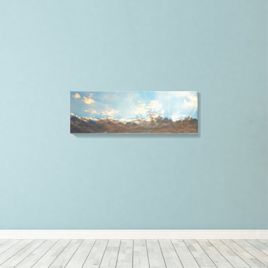 Sun Rays und Blue Clouds Sky Panorama Landschaft Leinwanddruck (Insitu (Holzboden))