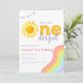 Sun Regenbogen ist nicht ihr einsamer erster Gebur Einladung (Stehend Vorderseite)