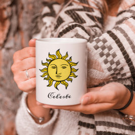 Sun Retro Magic Vintag Personalisiert Celestial Kaffeetasse