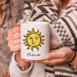 Sun Retro Magic Vintag Personalisiert Celestial Kaffeetasse