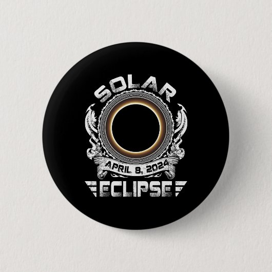 Sun Retro Solar Eclipse 2024 Totality 8. April Män Button (Vorderseite)