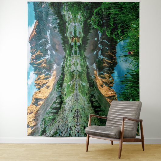 Sun Ridge Lake Reflection // Wilde Blume Wandteppich (Beispiel)