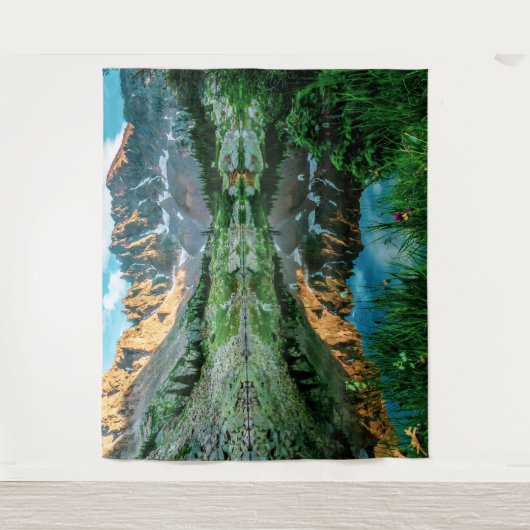 Sun Ridge Lake Reflection // Wilde Blume Wandteppich (Vorderseite)