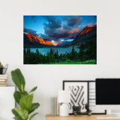 Sun Rise at St. Mary Lake Poster (Heimbüro)