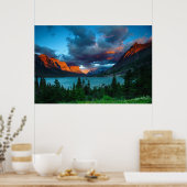 Sun Rise at St. Mary Lake Poster (Küche)
