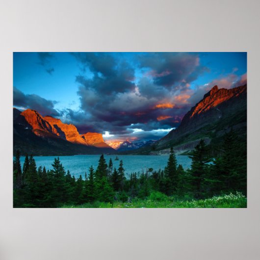 Sun Rise at St. Mary Lake Poster (Vorne)