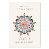 Sun Rising Boho Rustic Floral Mandala Place Cards Tischnummer (Vorderseite)
