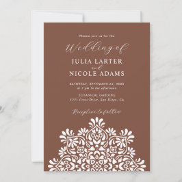 Sun Rising Boho Rustic Floral Mandala Wedding Einladung