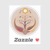 Sun & Roots Tree of Life | Grounded Roots Decal Aufkleber (Blatt)