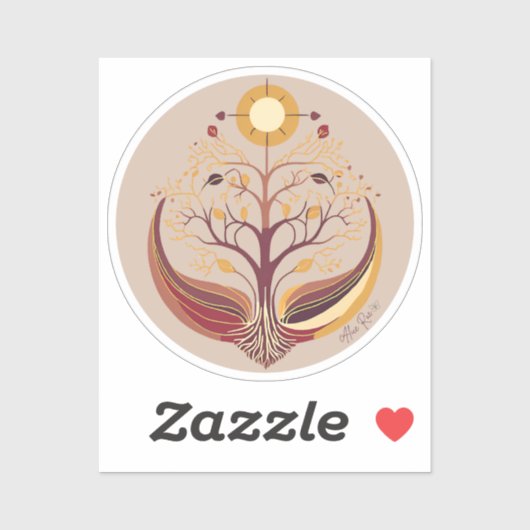 Sun & Roots Tree of Life | Grounded Roots Decal Aufkleber (Blatt)