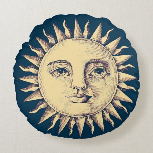 Sun Round Pillow Rundes Kissen (Vorderseite)