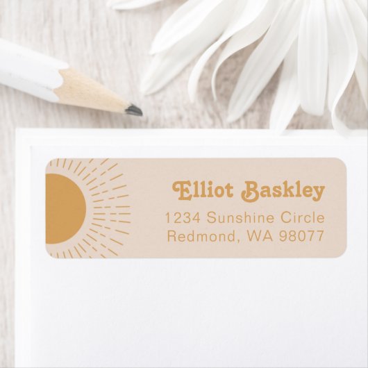 Sun Rücksendeadressen-Aufkleber | Pink Sun Address (Insitu)