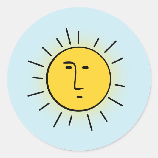 Sun Runder Aufkleber (Vorderseite)