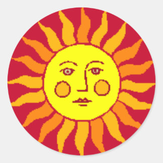 Sun Runder Aufkleber