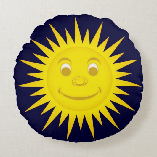 Sun Rundes Kissen (Vorderseite)