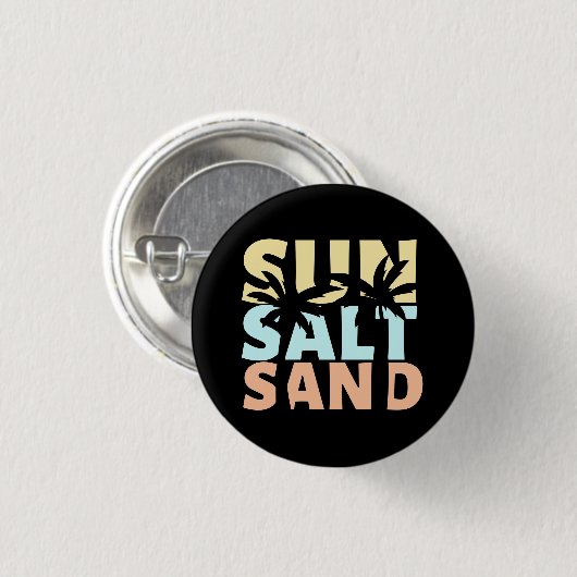 Sun Salt Sand Beach Sommer Button (Vorne & Hinten)