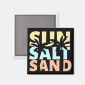 Sun Salt Sand Beach Sommer Magnet (Vorderseite/Rückseite)