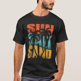 Sun Salt Sand Beach Sonnenuntergang Sommerurlaub C T-Shirt