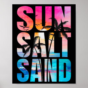 Sun Salt Sand Sommerurlaub Hawaii Beach Funny F Poster