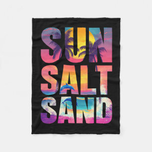 Sun Salt Sand Summer Beach Vibes Familienurlaub R Fleecedecke