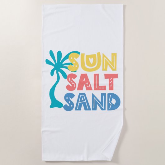 Sun Salt Sand Summer Vibes Strandtuch (Vorderseite)