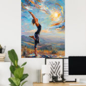 Sun Salutation - Innenausgleich in expressivem Poster (Heimbüro)