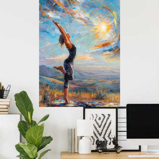 Sun Salutation - Innenausgleich in expressivem Poster (Heimbüro)