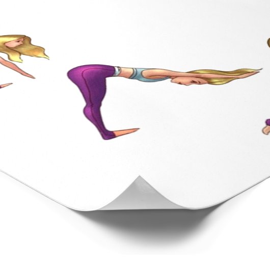 Sun Salutation Yogi Surya Namaskar Poster (Ecke)