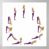 Sun Salutation Yogi Surya Namaskar Poster (Vorne)