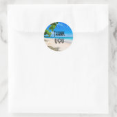 Sun Sand and Surf Tropical Beach Vielen Dank Runder Aufkleber (Tasche)
